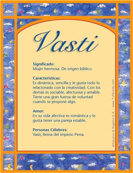 Significado del nombre Vasti