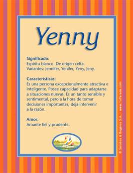 Significado del nombre Yenny