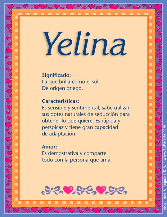 Tarjeta - Yelina