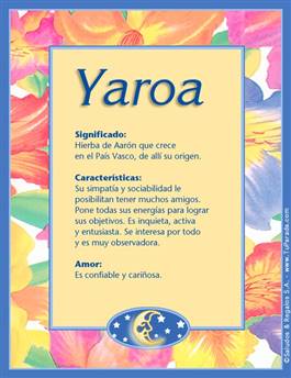 Significado del nombre Yaroa