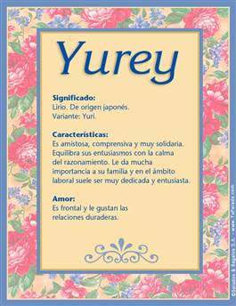 Significado del nombre Yurey