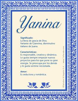 Significado del nombre Yanina