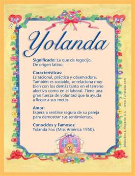 Significado del nombre Yolanda
