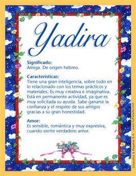 Significado del nombre Yadira