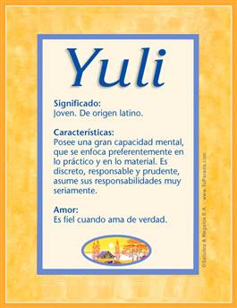 Significado del nombre Yuli
