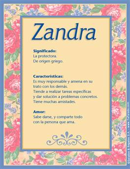Significado del nombre Zandra
