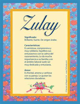 Significado del nombre Zulay