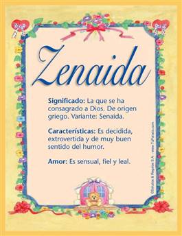 Significado del nombre Zenaida