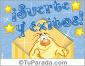 Deseos de suerte y éxitos en sobre