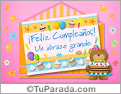 Postal de cumpleaños con oso en sobre