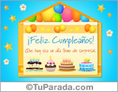 Sobre virtual con tortas de cumpleaños