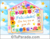 Tarjeta de felicidades y flores