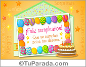 Ecard de cumpleaños de globos