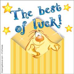Best of luck wishes in envelope.