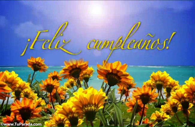 Tarjeta - Video tarjeta con flores y mar de cumpleaños