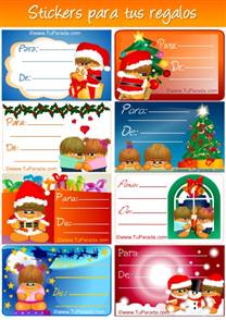 Tarjeta de Stickers para regalos y agendas
