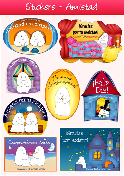 Stickers de Amistad - Stickers para regalos y agendas