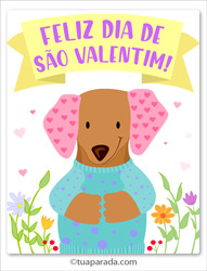 Cartão de São Valentim com saudação