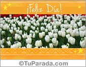 Saludos con tulipanes
