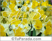 Feliz día con flores amarillas