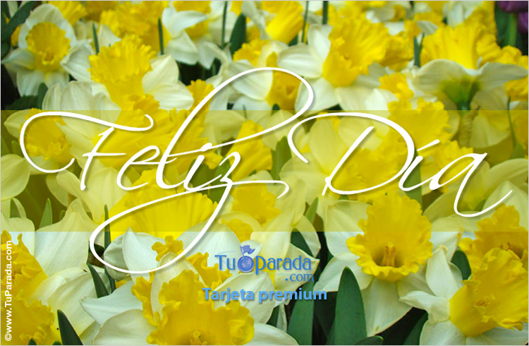 Tarjeta - Feliz día con flores amarillas