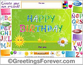 Happy Birthday or others greetings.