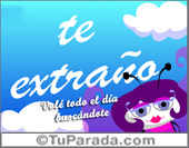 Tarjeta te extraño con mariposa