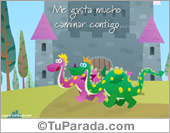 Tarjeta de dragones románticos