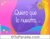 Tarjeta - Quiero que lo nuestro...