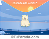 Tarjeta de te extraño de osito polar