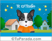 Tarjeta de te extraño con Bulldog Francés