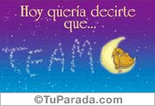 Quiero decirte que te amo.