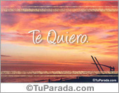 Te quiero con atardecer en la playa