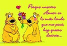 Nuestro amor con oso y flores