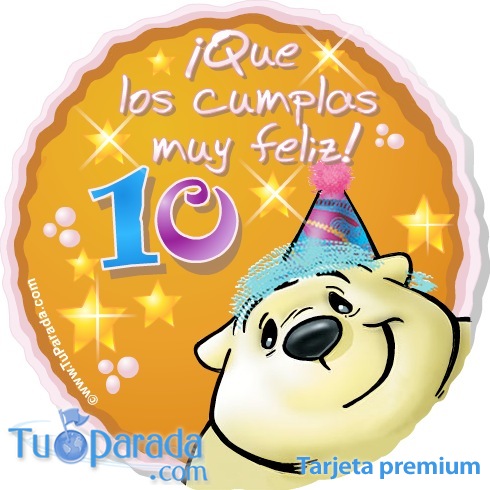 Tarjeta De Cumpleaños Feliz 10th para niñas