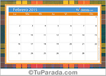 Calendario febrero 2015