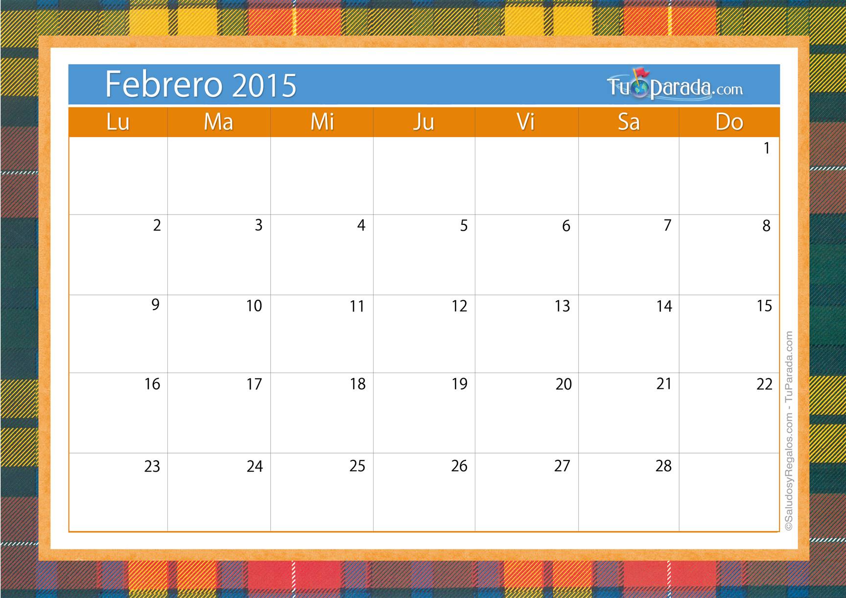 Origen y significado de Calendario febrero 2015