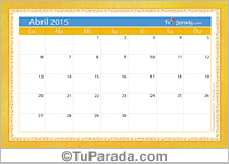 Calendario abril 2015
