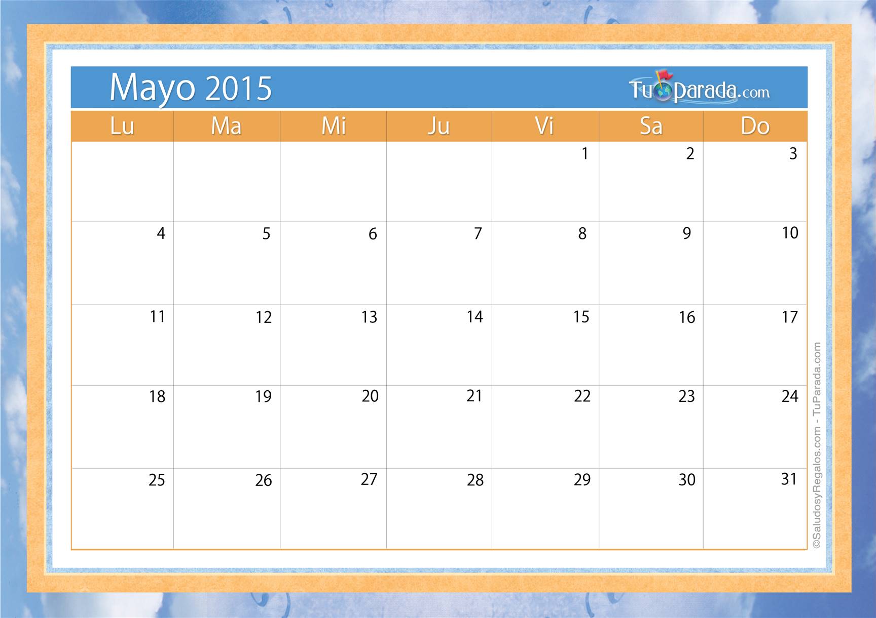 Origen y significado de Calendario mayo 2015