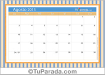 Calendario agosto 2015