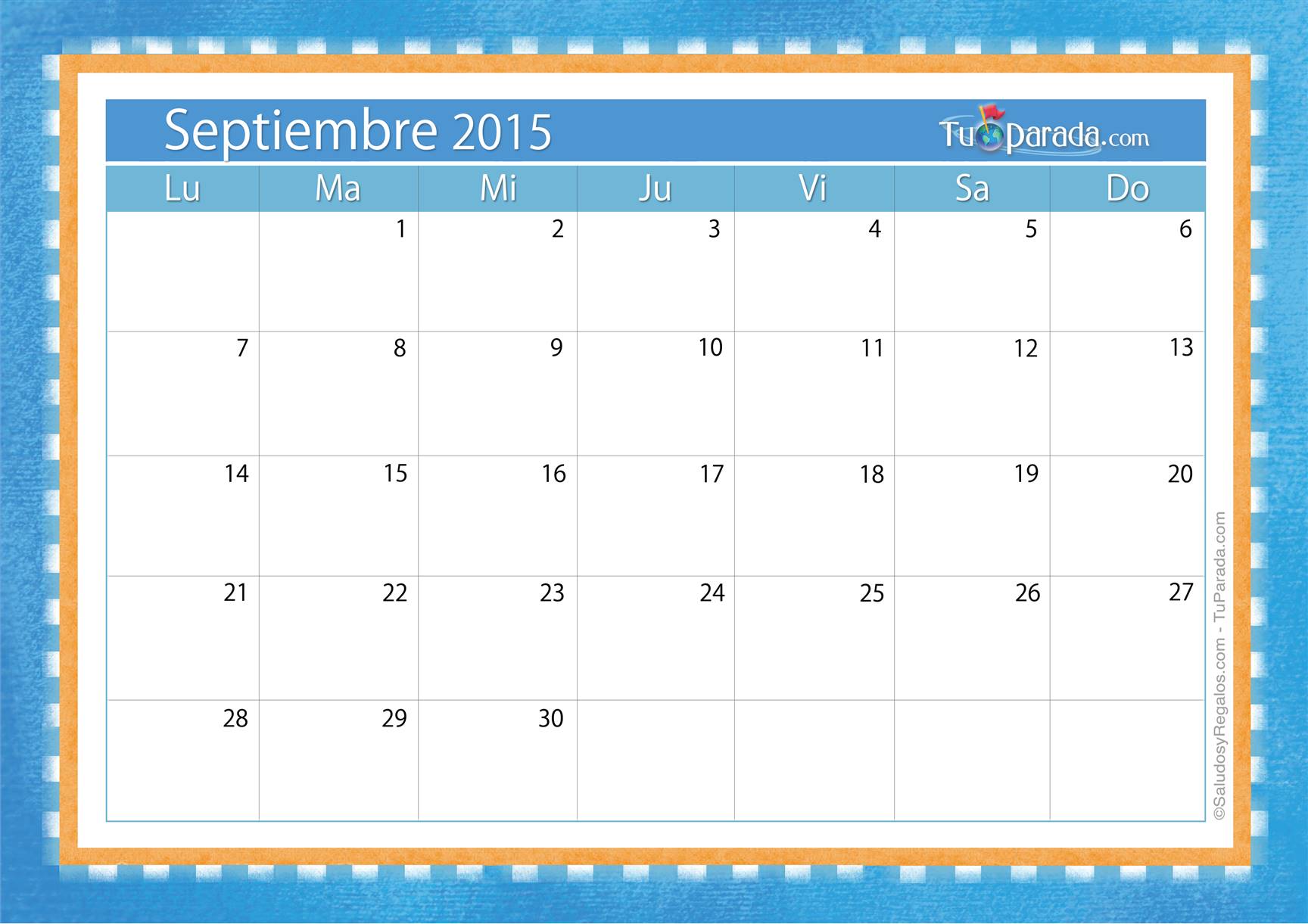 Origen y significado de Calendario septiembre 2015