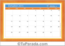 Calendario octubre 2015