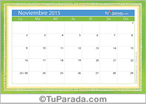 Calendario noviembre 2015