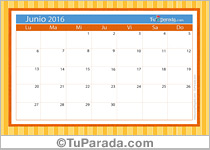 Calendario junio 2016