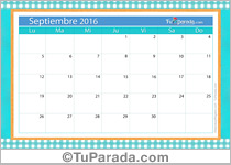 Calendario septiembre 2016