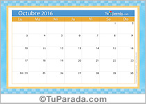 Calendario octubre 2016