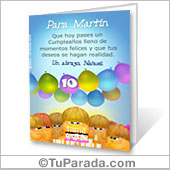 Tarjeta para imprimir: Cumpleaños con torta.
