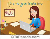 Tarjeta para una gran traductora