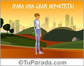 Tarjeta para una gran deportista