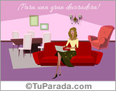 Tarjeta para una gran decoradora